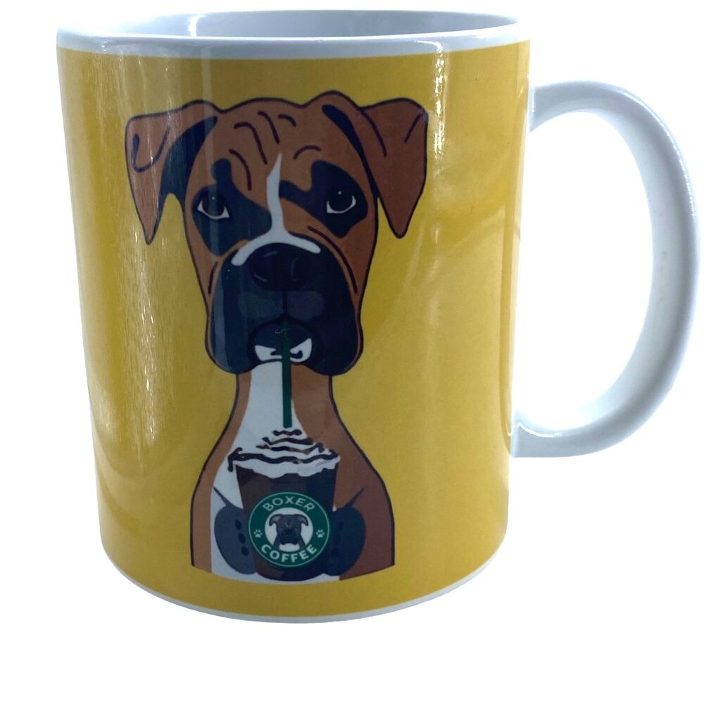 Boxer Coffee Advertisement Mug‎ Cup Orca Coatings 3.75” Dog Lover